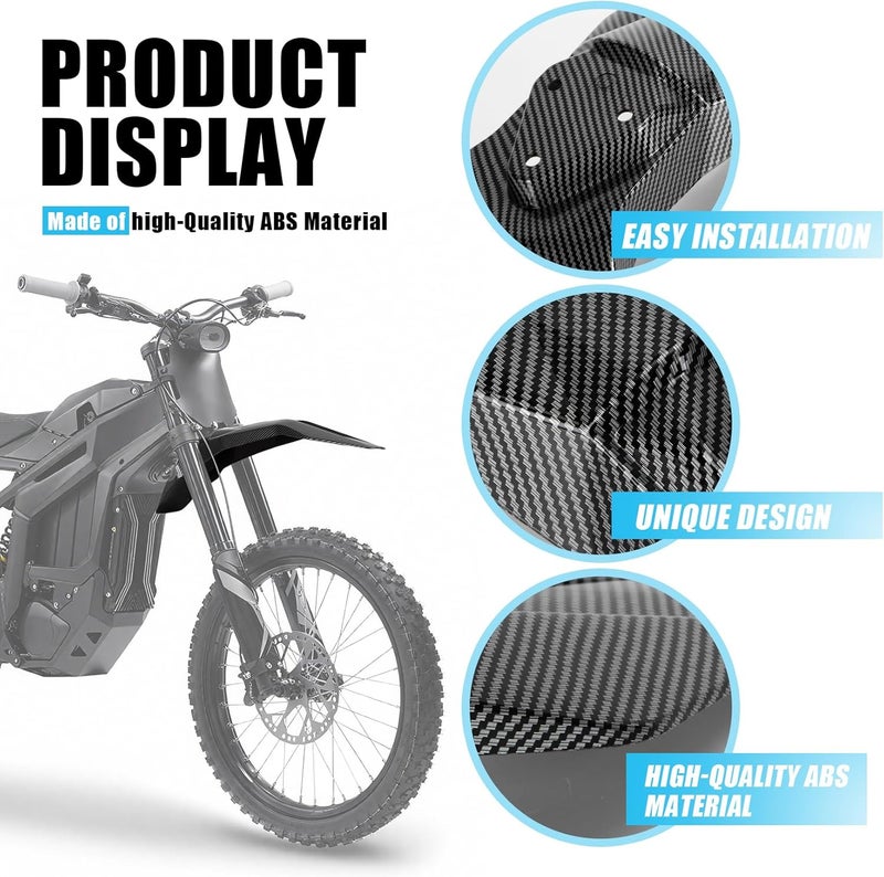 psler Front Mudguard for Talaria, Motorcycle Front Mud Guard for Talaria Sting MX3 MX4 MX5 Electric Dirt Bike (Carbon Fiber Pattern) - Image 4